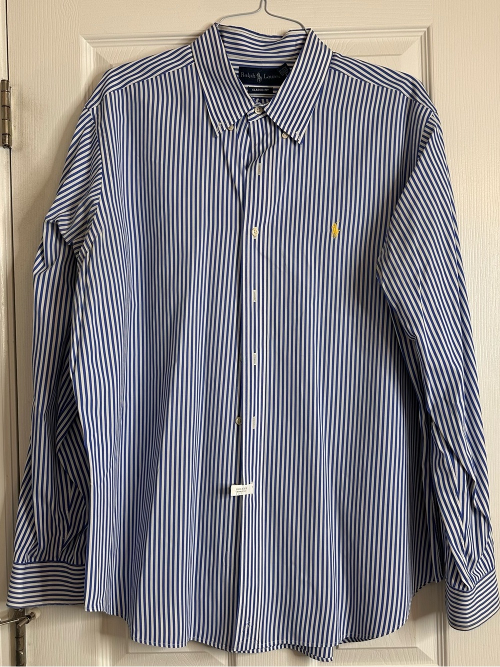 Ralph Lauren Blue & White Stripe Button-Down Classic Fit Shirt Men’s Size XXL
